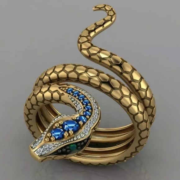 Jewelry - Gold over Sterling Snake Ring Size 10
